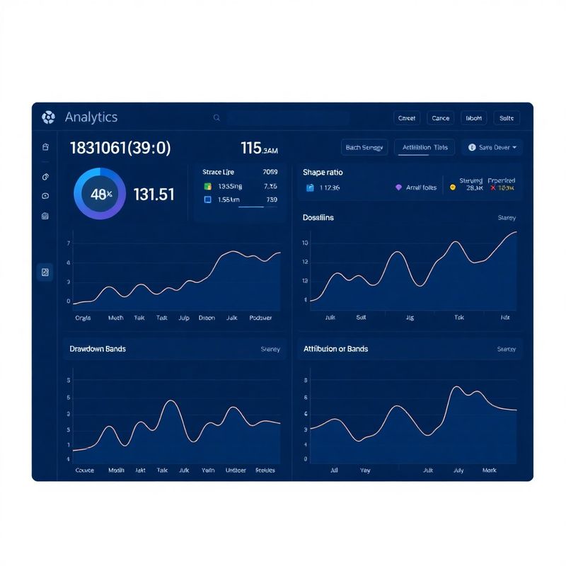 Analytický dashboard so Sharpe ratiom, drawdownom a atribúciou výnosu