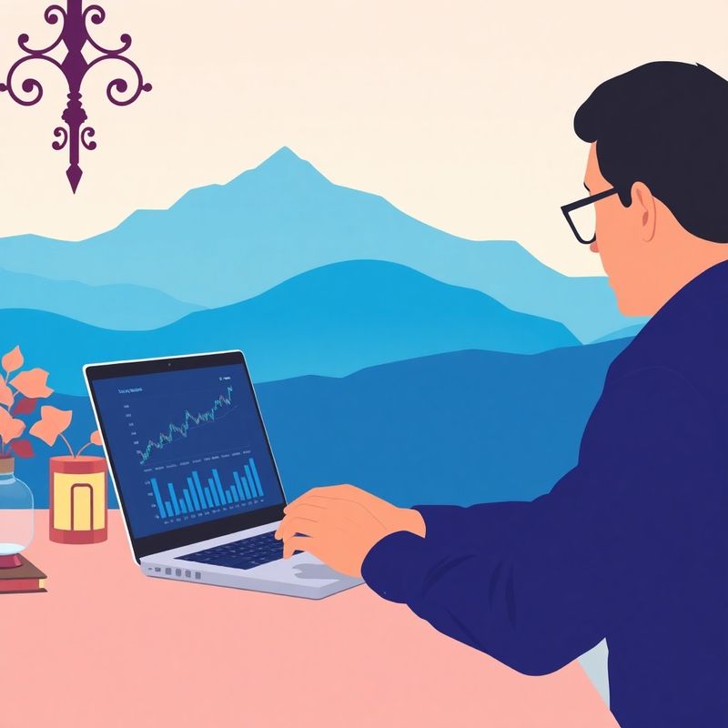 Ilustrácia investičnej analytiky v indigovej farebnej škále